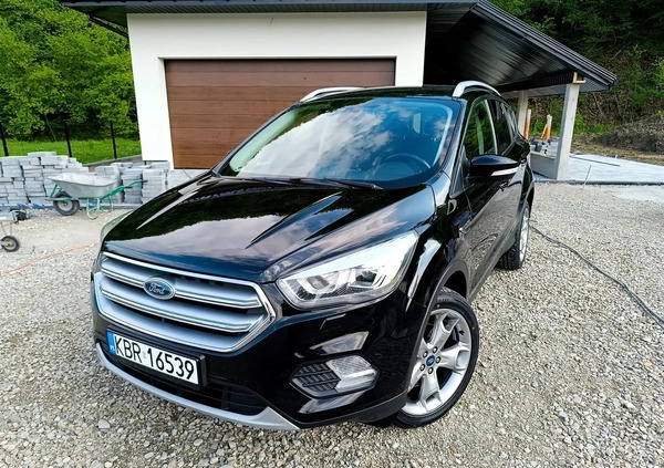 Ford Kuga cena 72600 przebieg: 154927, rok produkcji 2018 z Jedlicze małe 781